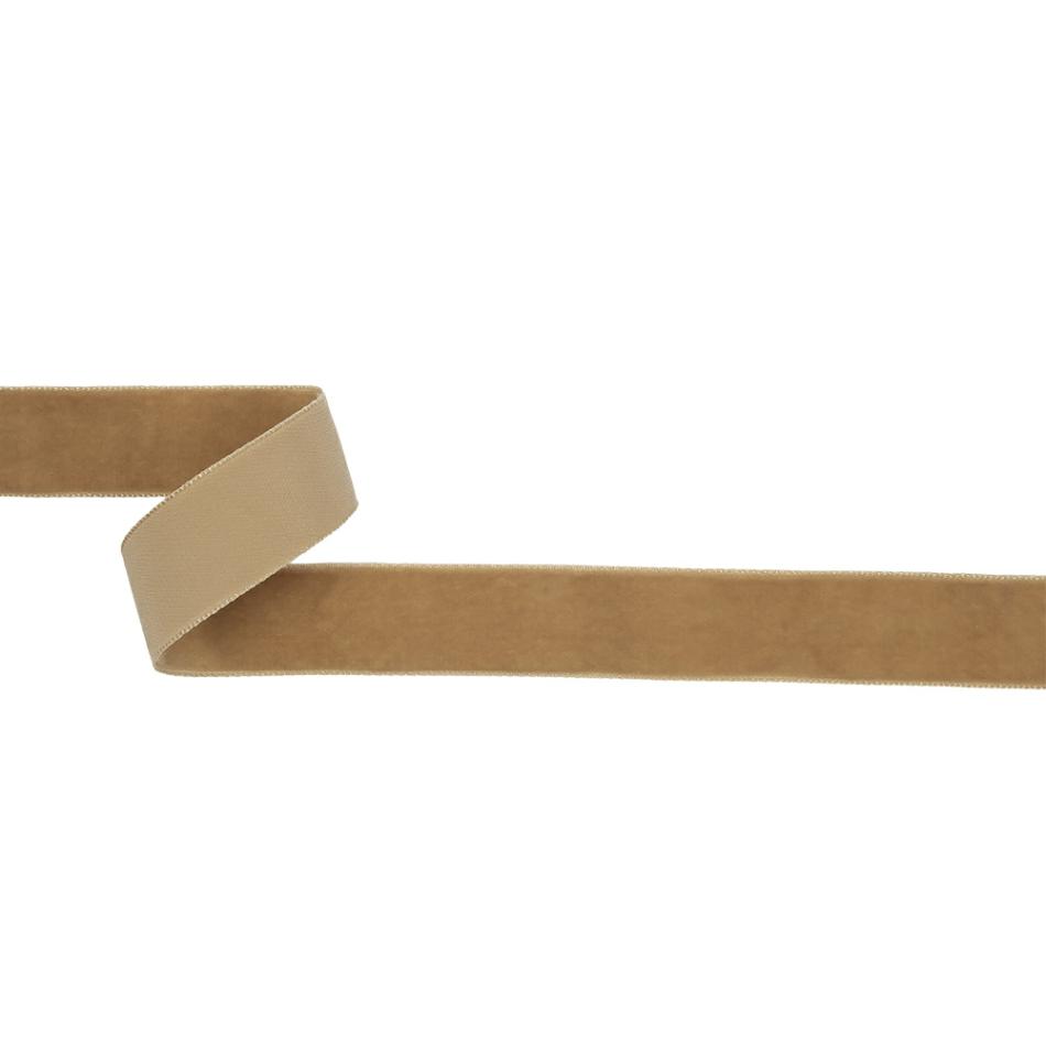 Velvet | Beige Single Face Velvet Ribbon – 7/8" Ribbons Beige