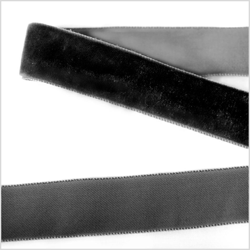 Velvet | Black Single Face Velvet Ribbon – 0.875" Ribbons Black