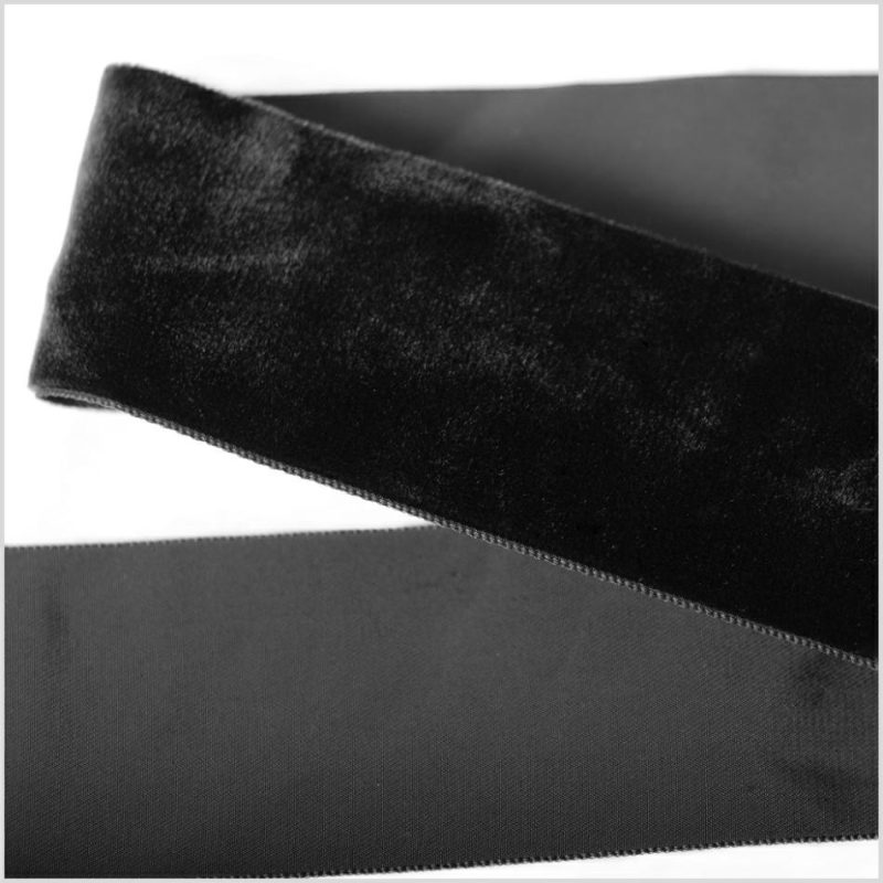 Velvet | Black Single Face Velvet Ribbon – 2" Ribbons Black