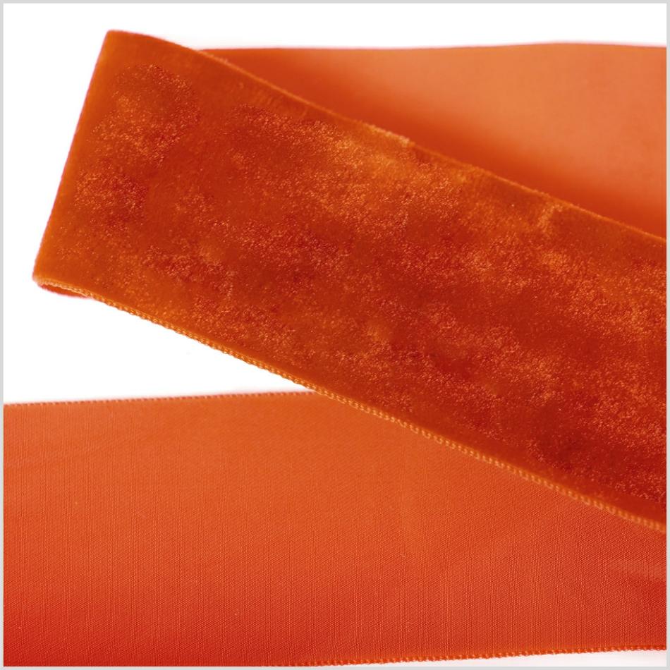 Velvet | Bright Orange Single Face Velvet Ribbon – 2" Ribbons Bright Orange