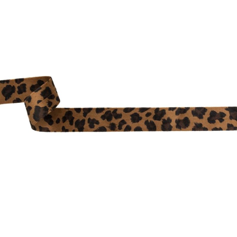 Velvet | Brown Leopard Velvet Single Foldover Bias Tape – 1" Ribbons Velvet