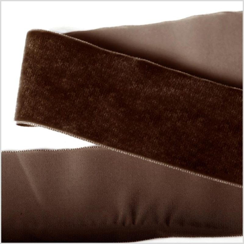 Velvet | Brown Single Face Velvet Ribbon – 2" Ribbons Brown