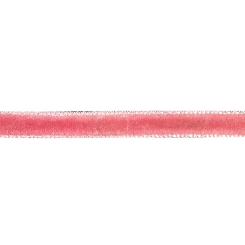 Velvet | Bubblegum Pink Single Face Velvet Ribbon – 0.25" Ribbons Velvet