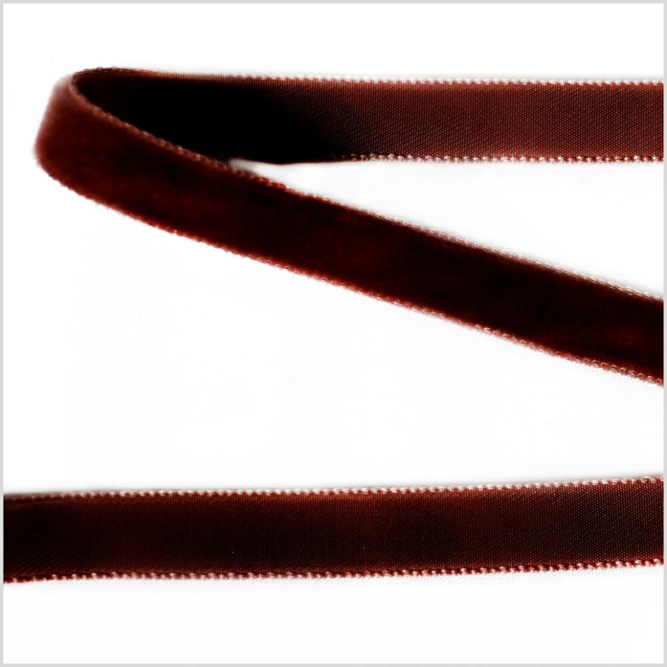 Velvet | Chocolate Single Face Velvet Ribbon – 0.375" Ribbons Chocolate