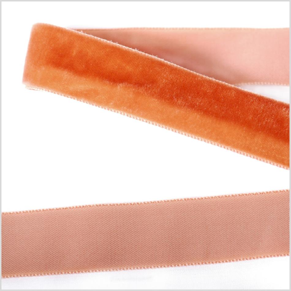 Velvet | Copper Single Face Velvet Ribbon – 0.875" Ribbons Copper