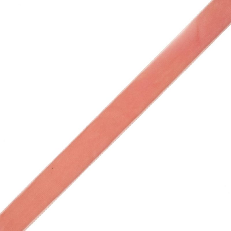 Velvet | Coral Single Face Velvet Ribbon – 0.875" Ribbons Coral