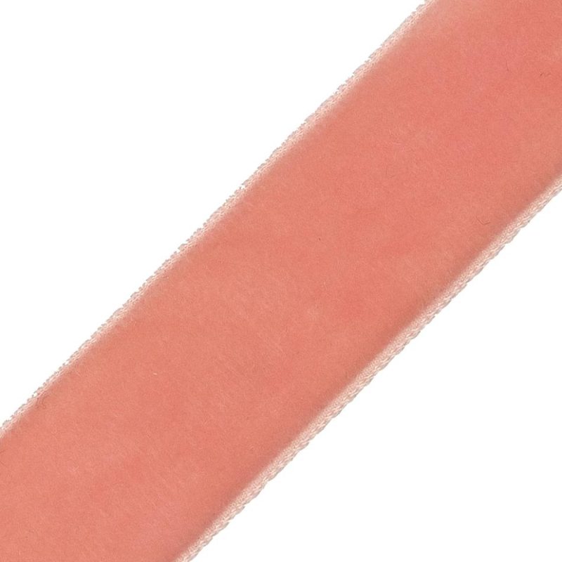 Velvet | Coral Single Face Velvet Ribbon – 0.875" Ribbons Coral