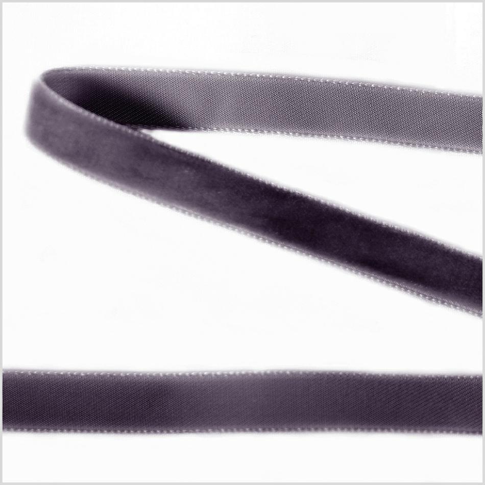 Velvet | Dark Gray Single Face Velvet Ribbon – 0.375" Ribbons Dark Gray