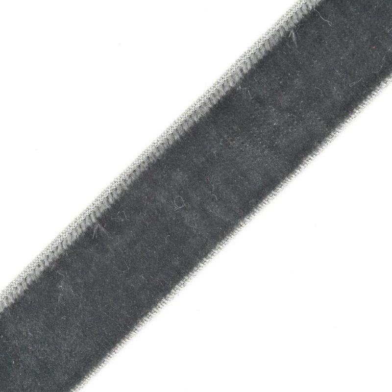 Velvet | Dark Gray Stretch Velvet Ribbon – 0.625" Ribbons Dark Gray