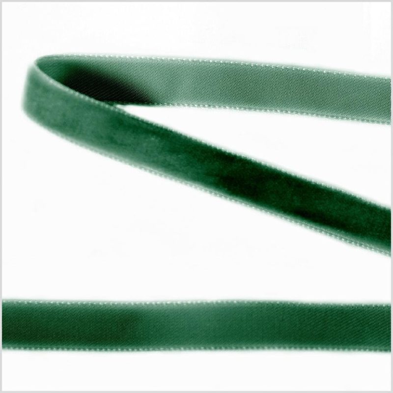 Velvet | Dark Green Single Face Velvet Ribbon – 0.375" Ribbons Dark Green