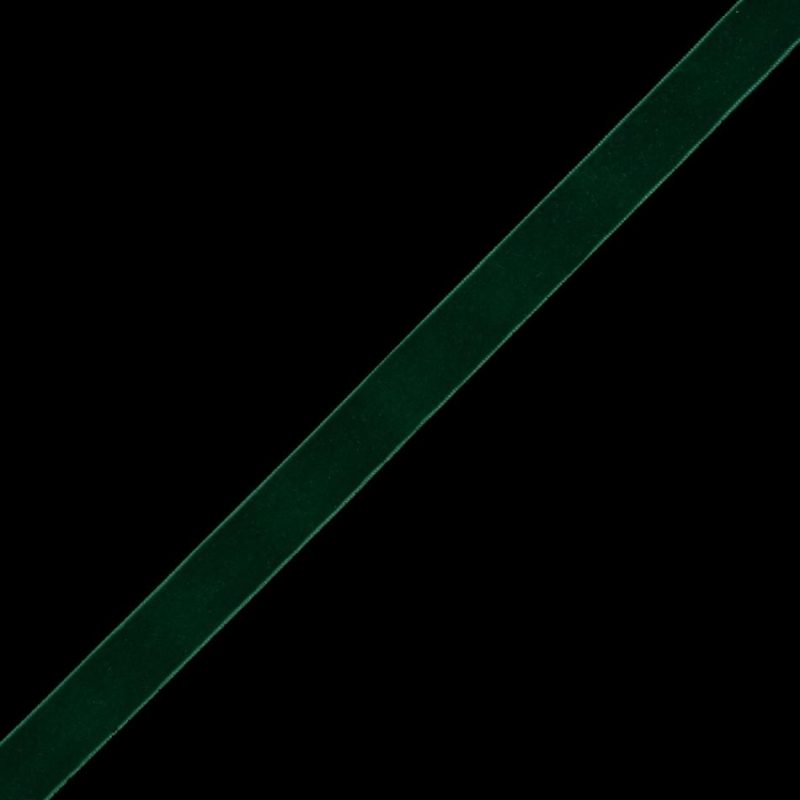 Velvet | Dark Green Single Face Velvet Ribbon – 0.875" Ribbons Dark Green