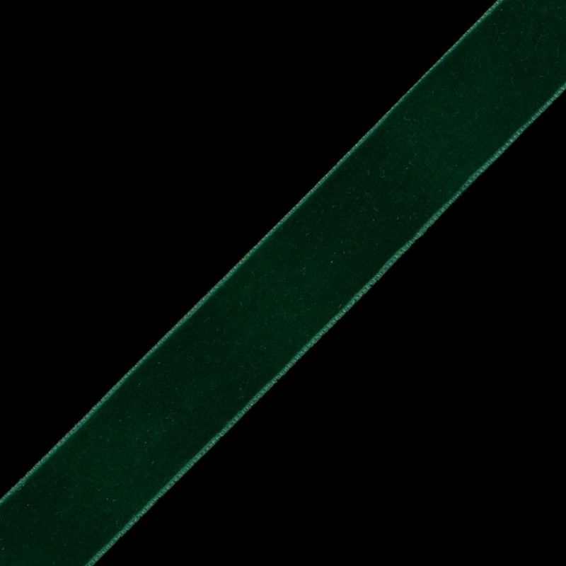 Velvet | Dark Green Single Face Velvet Ribbon – 0.875" Ribbons Dark Green