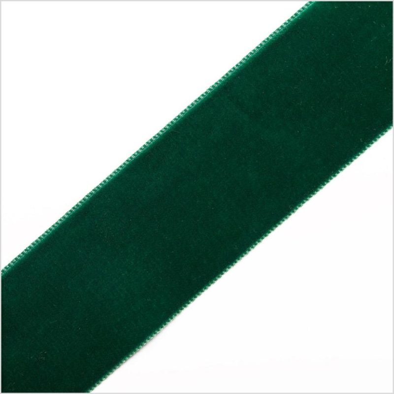 Velvet | Dark Green Single Face Velvet Ribbon – 1.5" Ribbons Dark Green