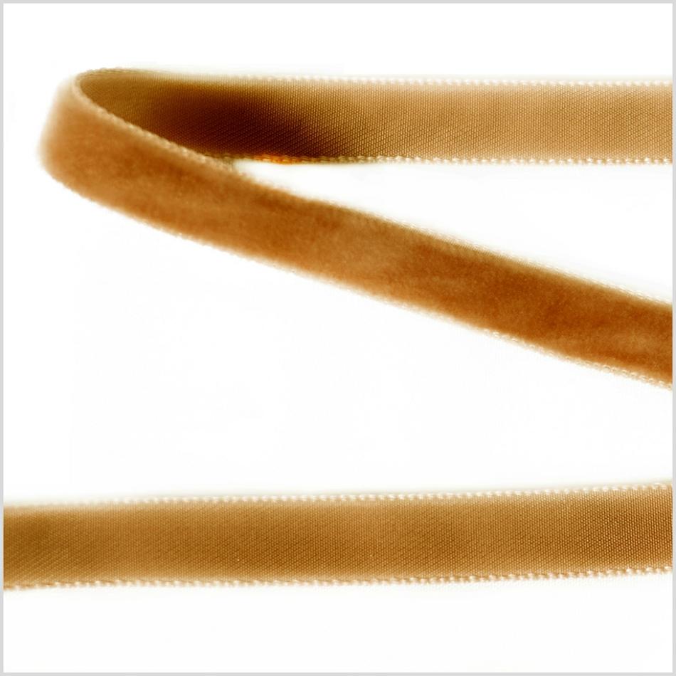 Velvet | Dark Mustard Single Face Velvet Ribbon – 0.375" Ribbons Dark Mustard