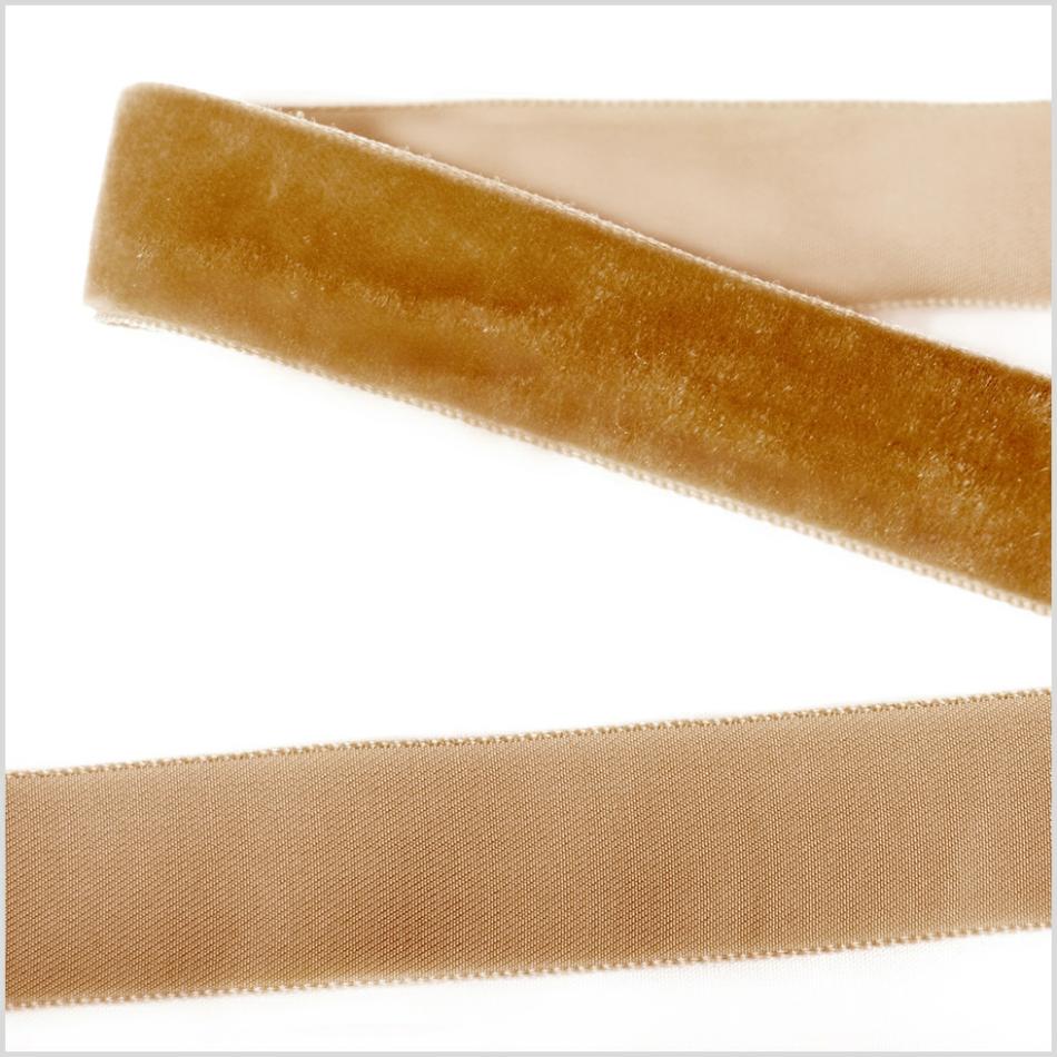 Velvet | Dark Mustard Single Face Velvet Ribbon – 0.875" Ribbons Dark Mustard