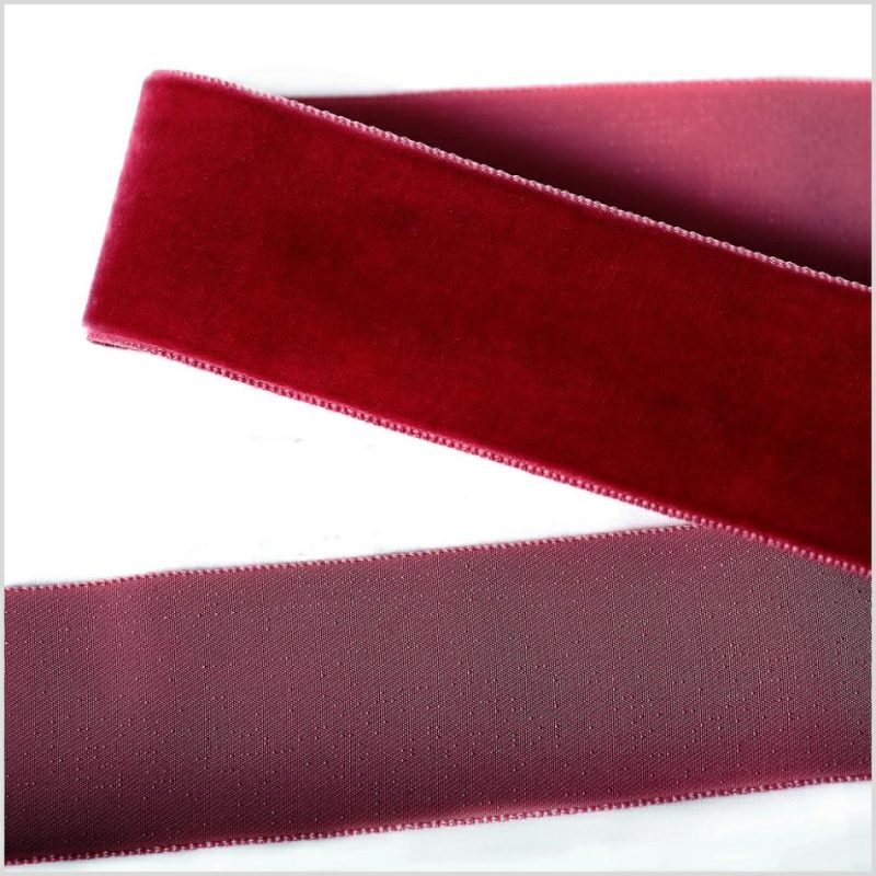 Velvet | Dark Red Single Face Velvet Ribbon – 1.5" Ribbons Dark Red