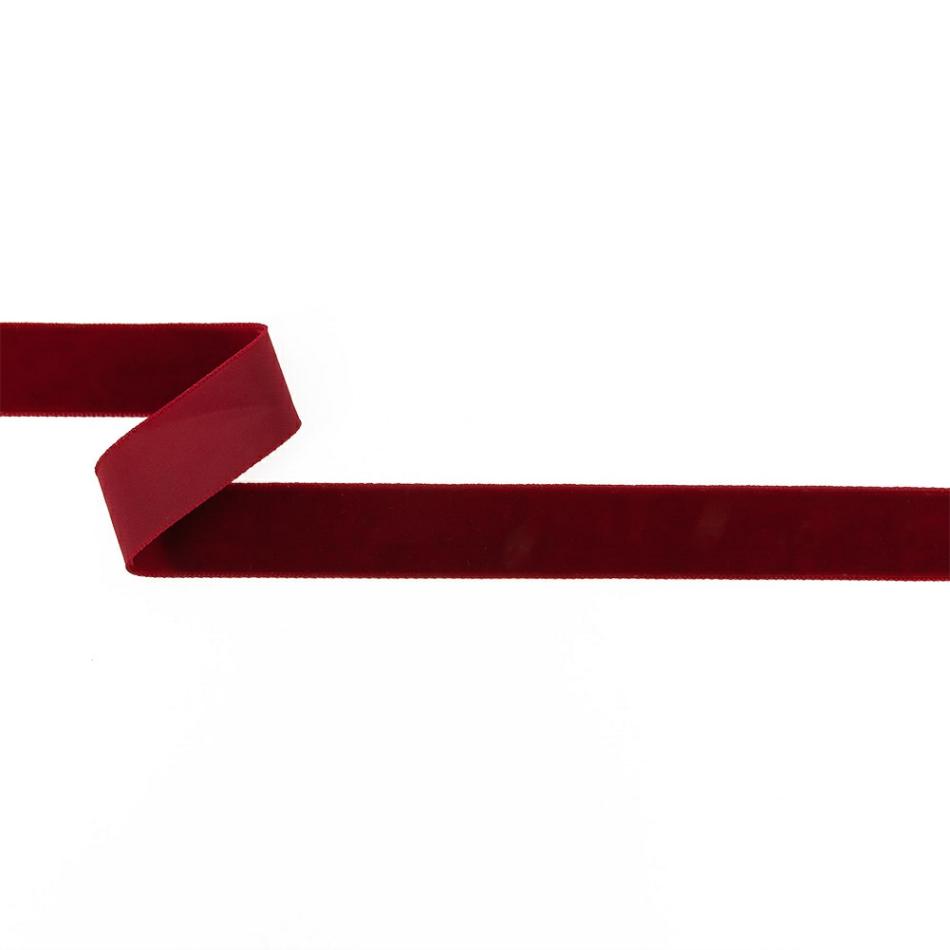 Velvet | Dark Red Single Face Velvet Ribbon – 7/8" Ribbons Dark Red