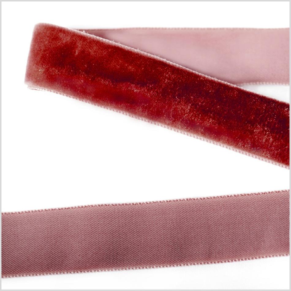 Velvet | Dark Rust Single Face Velvet Ribbon – 7/8" Ribbons Dark Rust