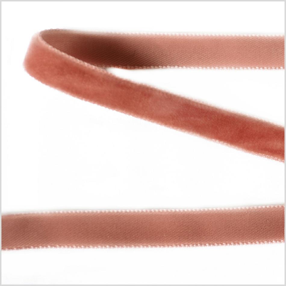 Velvet | Dark Tan Single Face Velvet Ribbon – 0.375" Ribbons Dark Tan