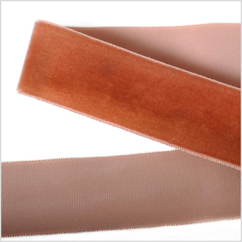 Velvet | Dark Tan Single Face Velvet Ribbon – 1.5" Ribbons Dark Tan