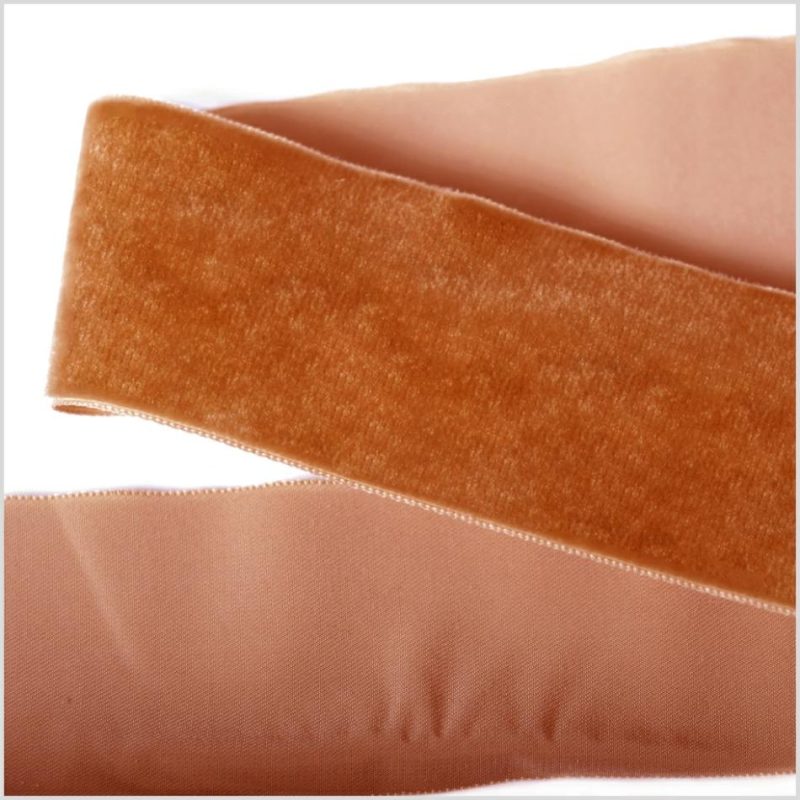 Velvet | Dark Tan Single Face Velvet Ribbon – 2" Ribbons Dark Tan