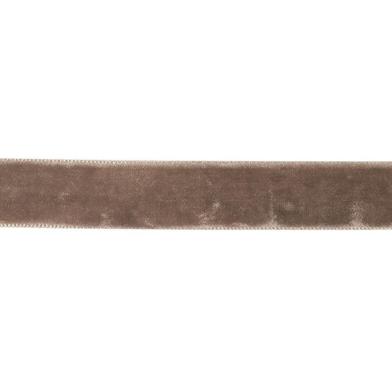 Velvet | Dark Taupe Single Face Velvet Ribbon – 0.625" Ribbons Velvet