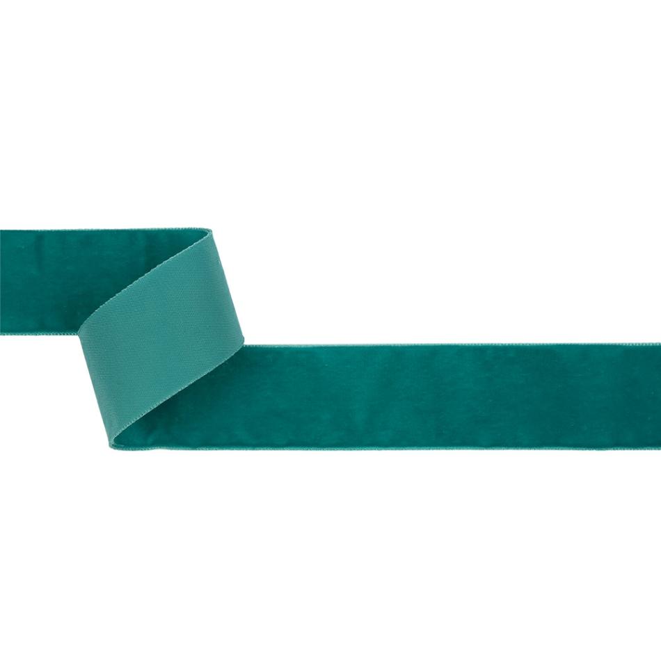 Velvet | Dark Turquoise Single Face Velvet Ribbon – 1.5" Ribbons Dark Turquiose