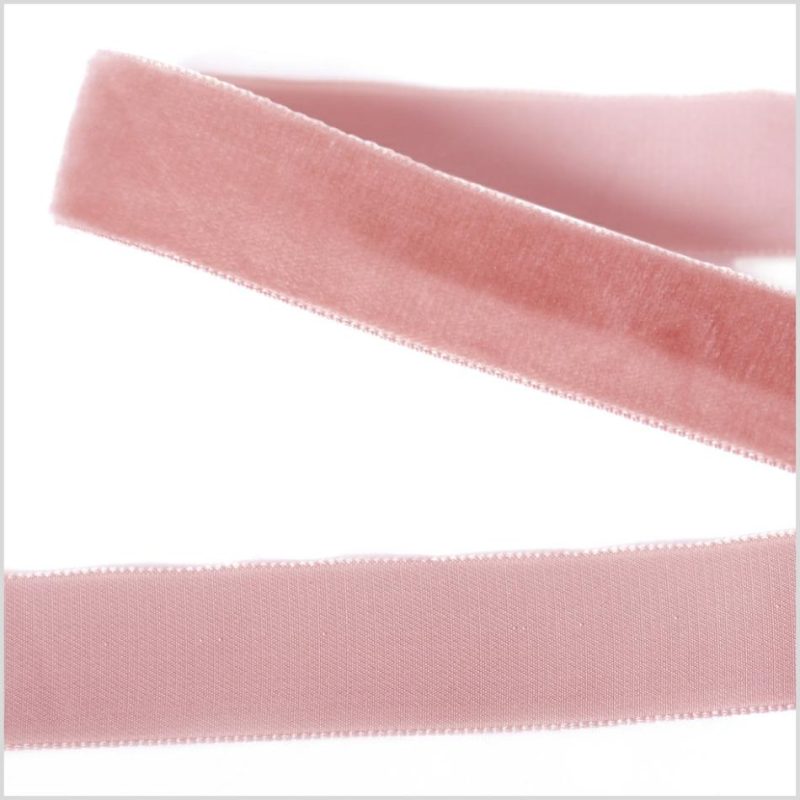 Velvet | Dusty Pink Single Face Velvet Ribbon – 0.875" Ribbons Dusty Pink