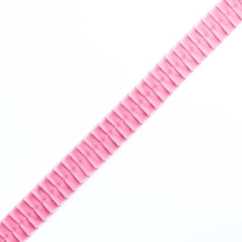 Velvet | Dusty Rose Velvet Knife Pleated Trimming – 0.875" Pleated & Plisse Dusty Rose