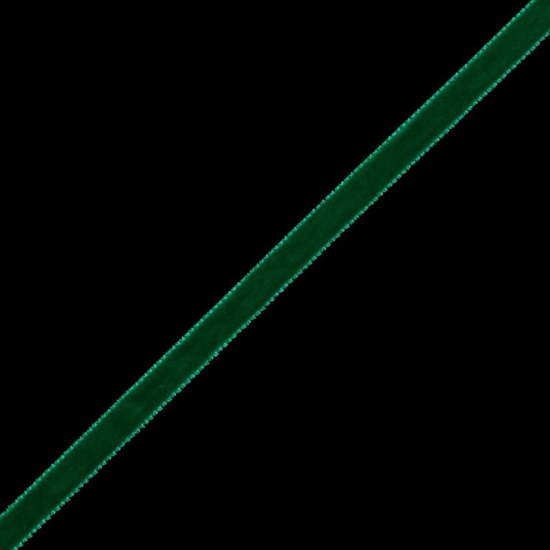 Velvet | Emerald Single-Faced Velvet Ribbon – 0.25" Ribbons Emerald