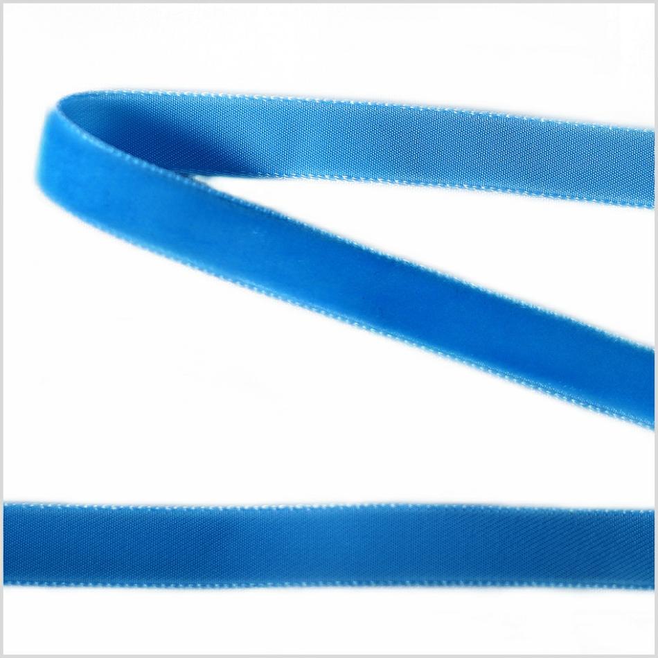 Velvet | Evening Blue Single Face Velvet Ribbon – 0.375" Ribbons Evening Blue