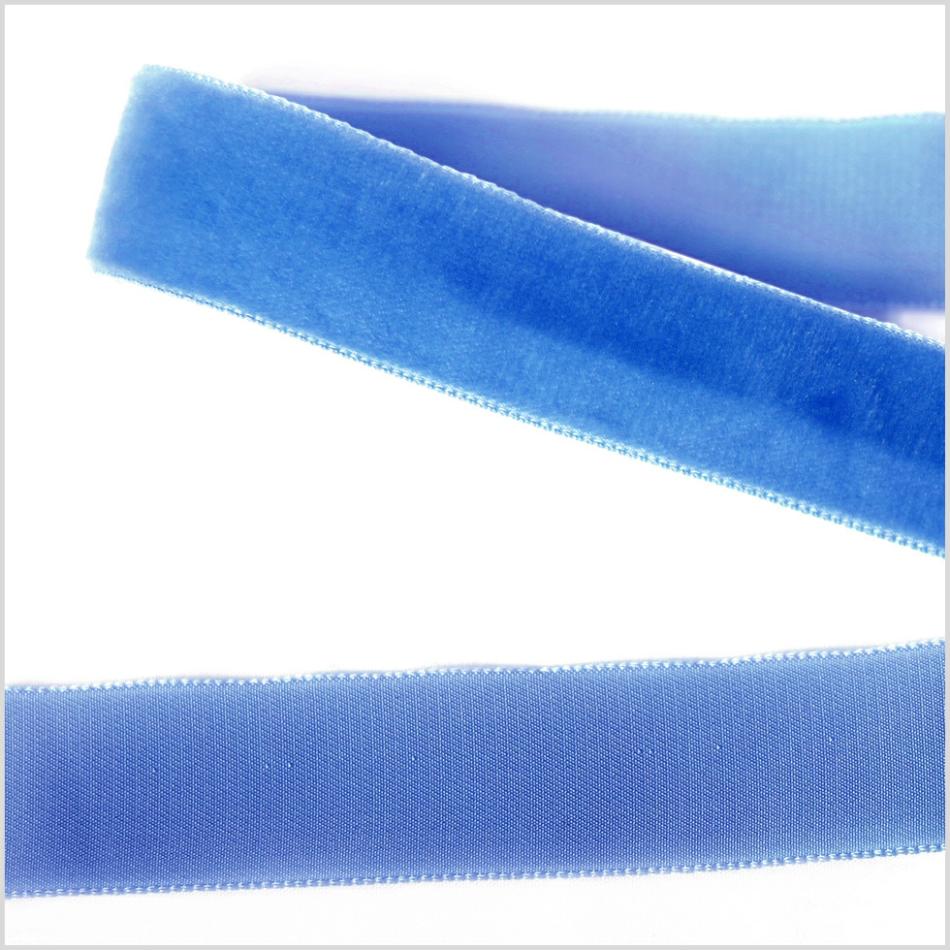 Velvet | Evening Blue Single Face Velvet Ribbon – 7/8" Ribbons Evening Blue