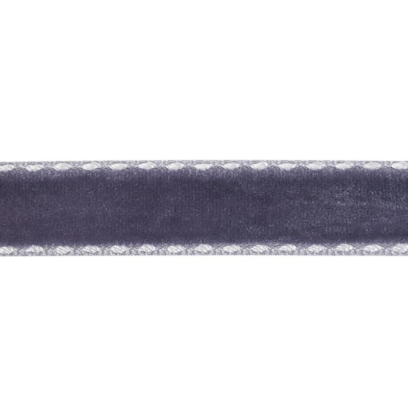 Velvet | Faded Purple And White Side-Stitched Velvet Ribbon – 0.5" Ribbons Lucent White