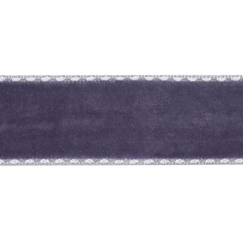 Velvet | Faded Purple And White Side-Stitched Velvet Ribbon – 0.75" Ribbons Lucent White