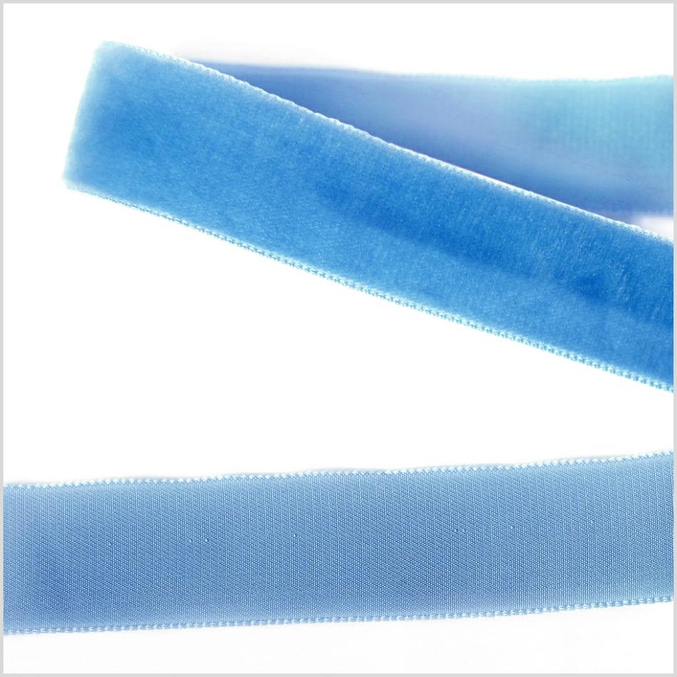 Velvet | French Blue Single Face Velvet Ribbon – 0.875" Ribbons French Blue