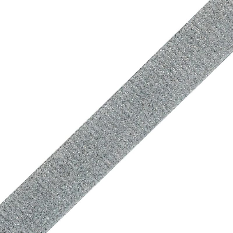 Velvet | Gray And Silver Glitter Velvet Ribbon – 0.75" Metallic Metallic