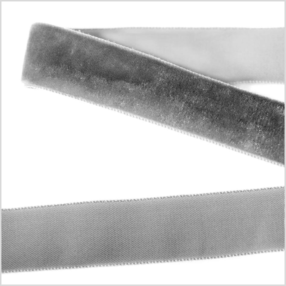 Velvet | Gray Single Face Velvet Ribbon – 7/8" Ribbons Gray