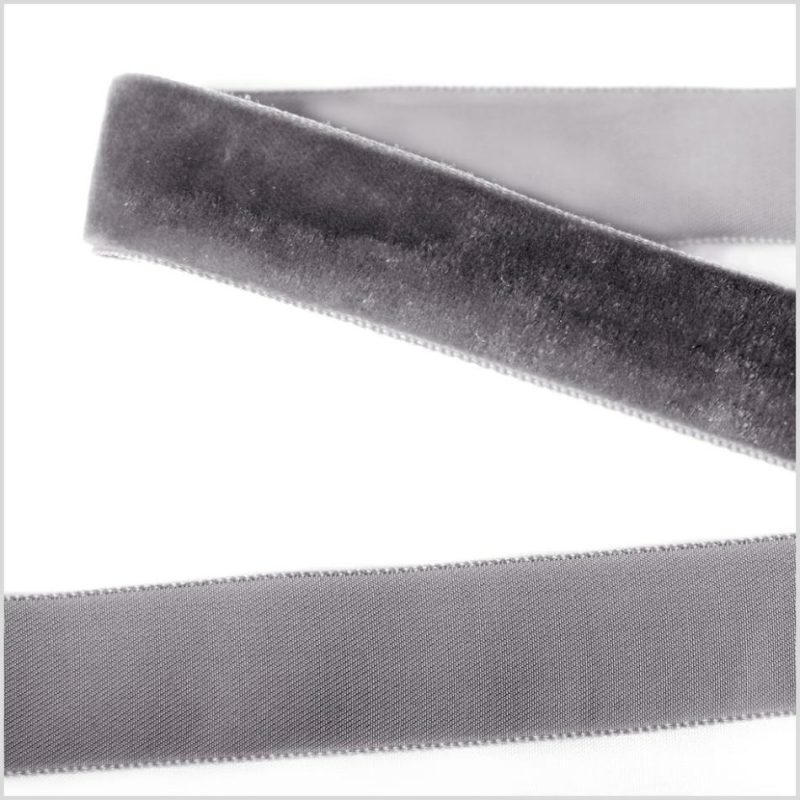 Velvet | Gray Single Face Velvet Ribbon Ribbons Gray