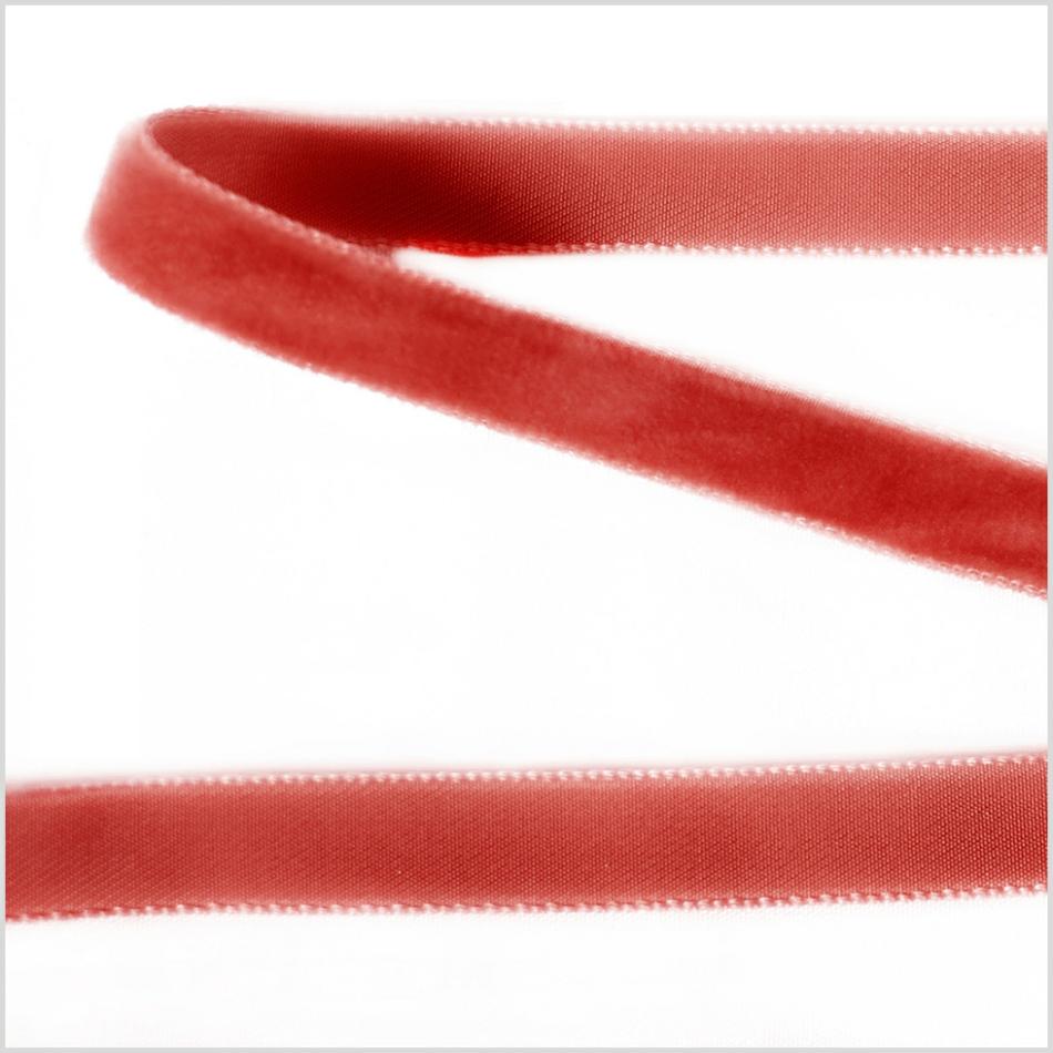 Velvet | Guava Single Face Velvet Ribbon – 0.375" Ribbons Guava