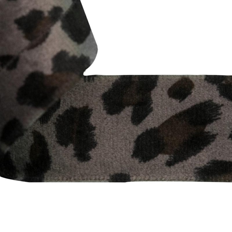 Velvet | Gunmetal Gray Leopard Velvet Single Foldover Bias Tape – 1" Ribbons Gunmetal