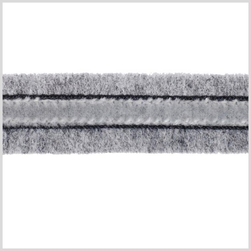 Velvet | Heathered Gray And Gray Velvet On Wool – 1" Ribbons Heathered Gray And Gray