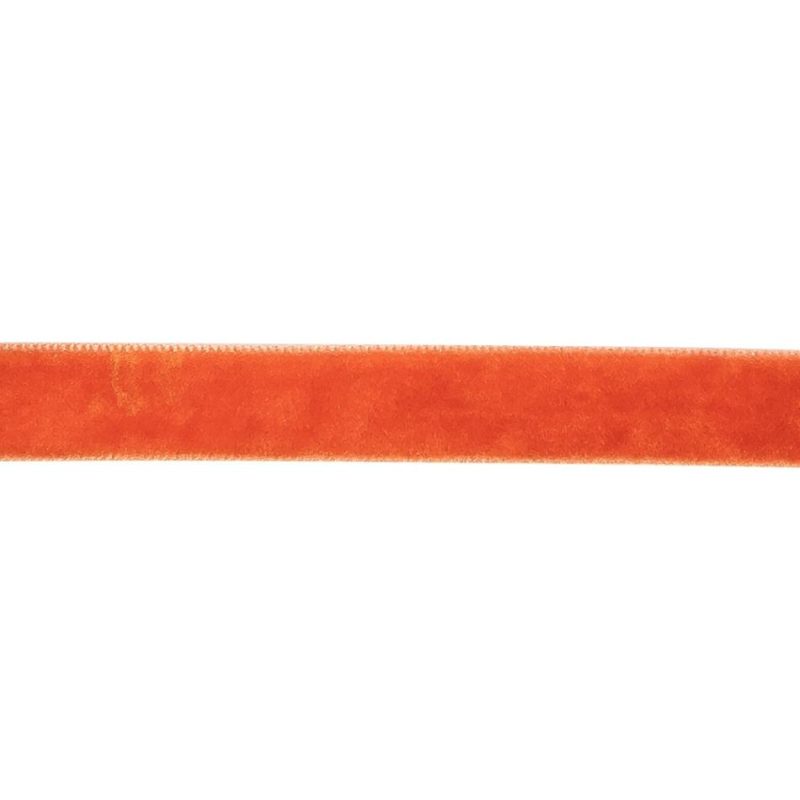 Velvet | Hot Coral Single Face Velvet Ribbon – 0.5" Ribbons Velvet