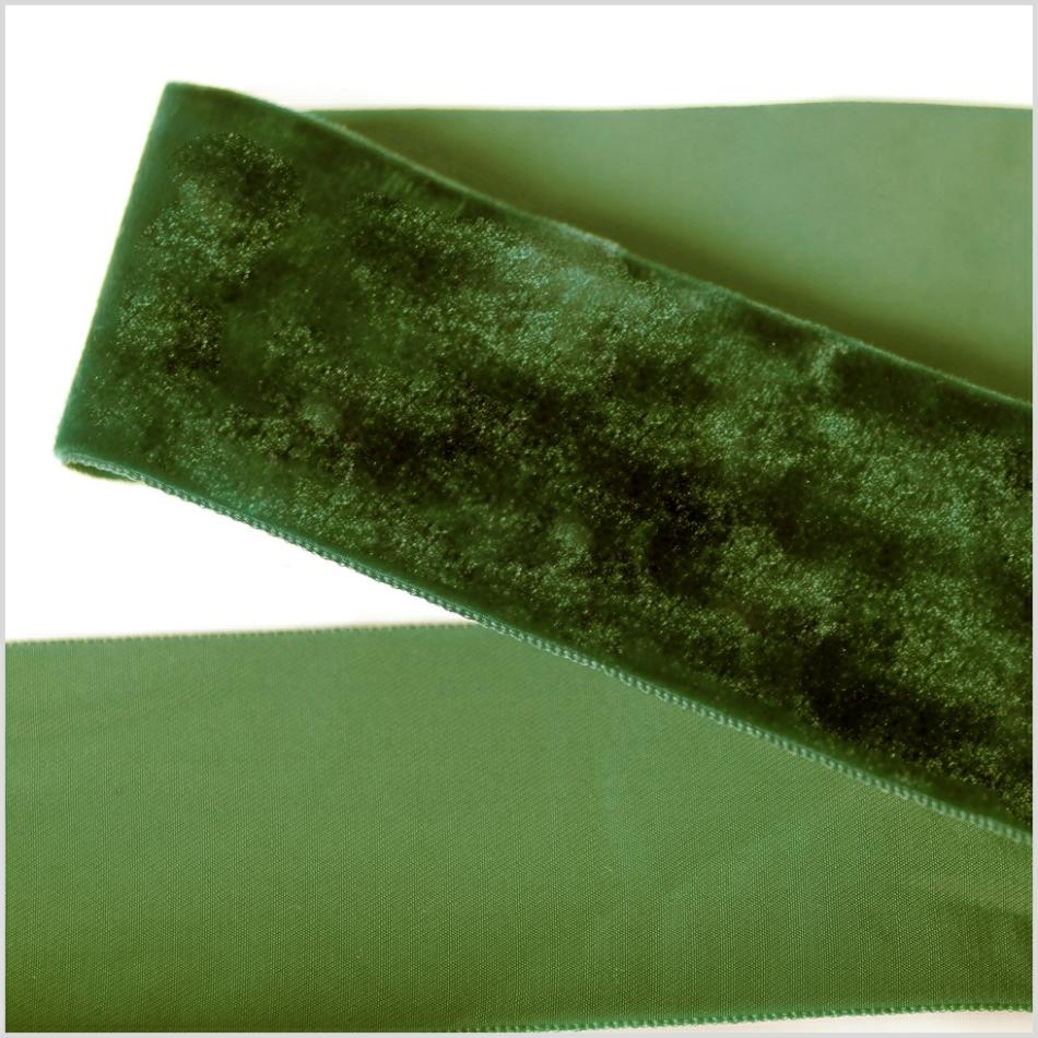 Velvet | Hunter Single Face Velvet Ribbon – 2" Ribbons Hunter Green