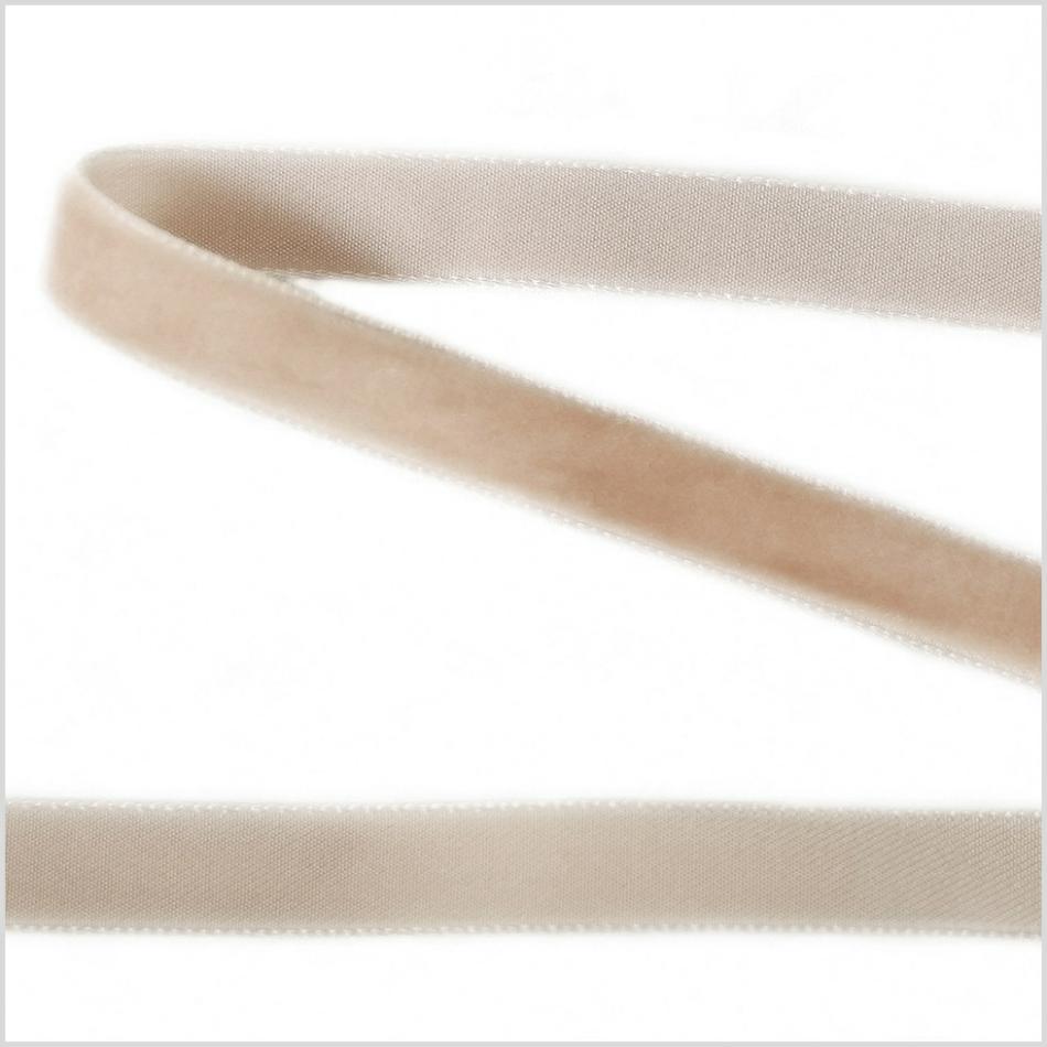 Velvet | Khaki Single Face Velvet Ribbon – 0.375" Ribbons Khaki