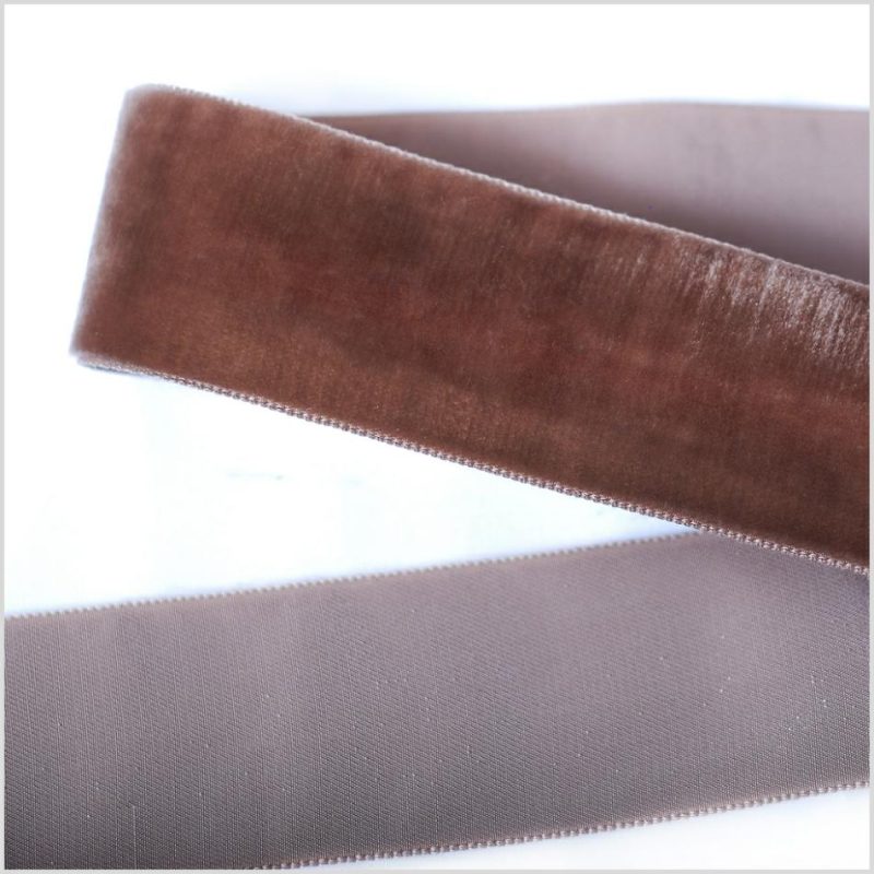 Velvet | Light Brown Single Face Velvet Ribbon – 1.5" Ribbons Light Brown