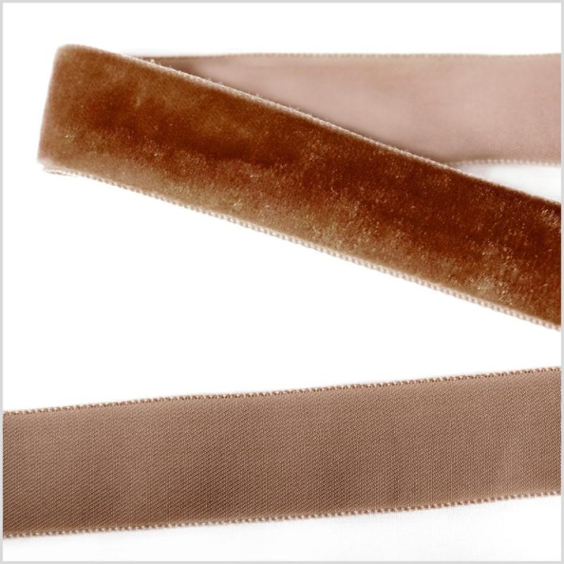 Velvet | Light Brown Single Face Velvet Ribbon – 7/8" Ribbons Light Brown