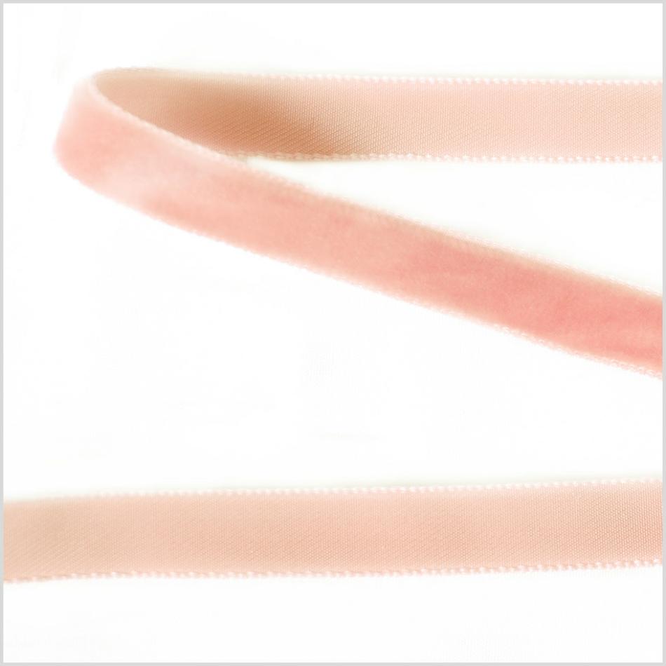 Velvet | Light Peach Single Face Velvet Ribbon – 0.375" Ribbons Light Peach