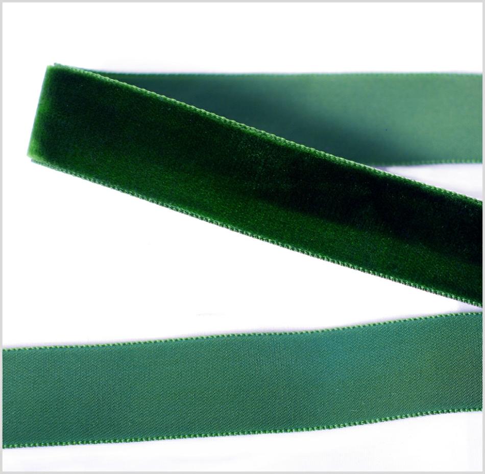 Velvet | Midnight Green Single Face Velvet Ribbon – 0.875" Ribbons Midnight Green