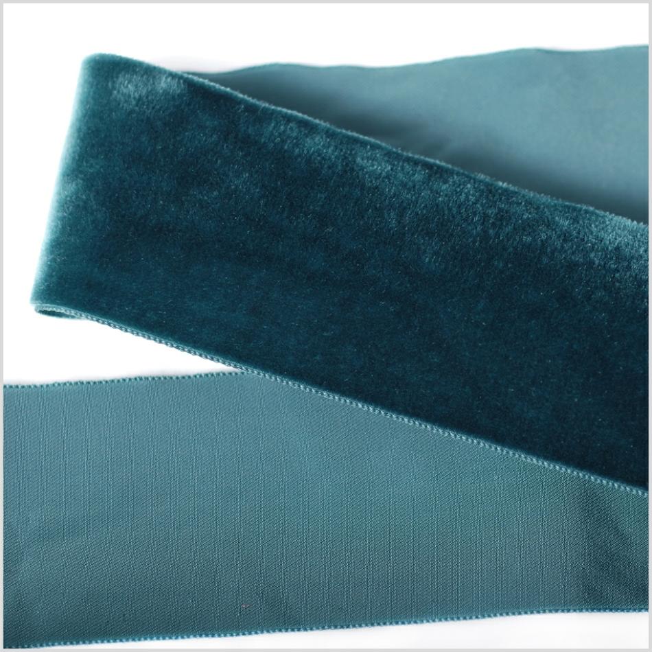 Velvet | Midnight Green Single Face Velvet Ribbon – 2" Ribbons Velvet