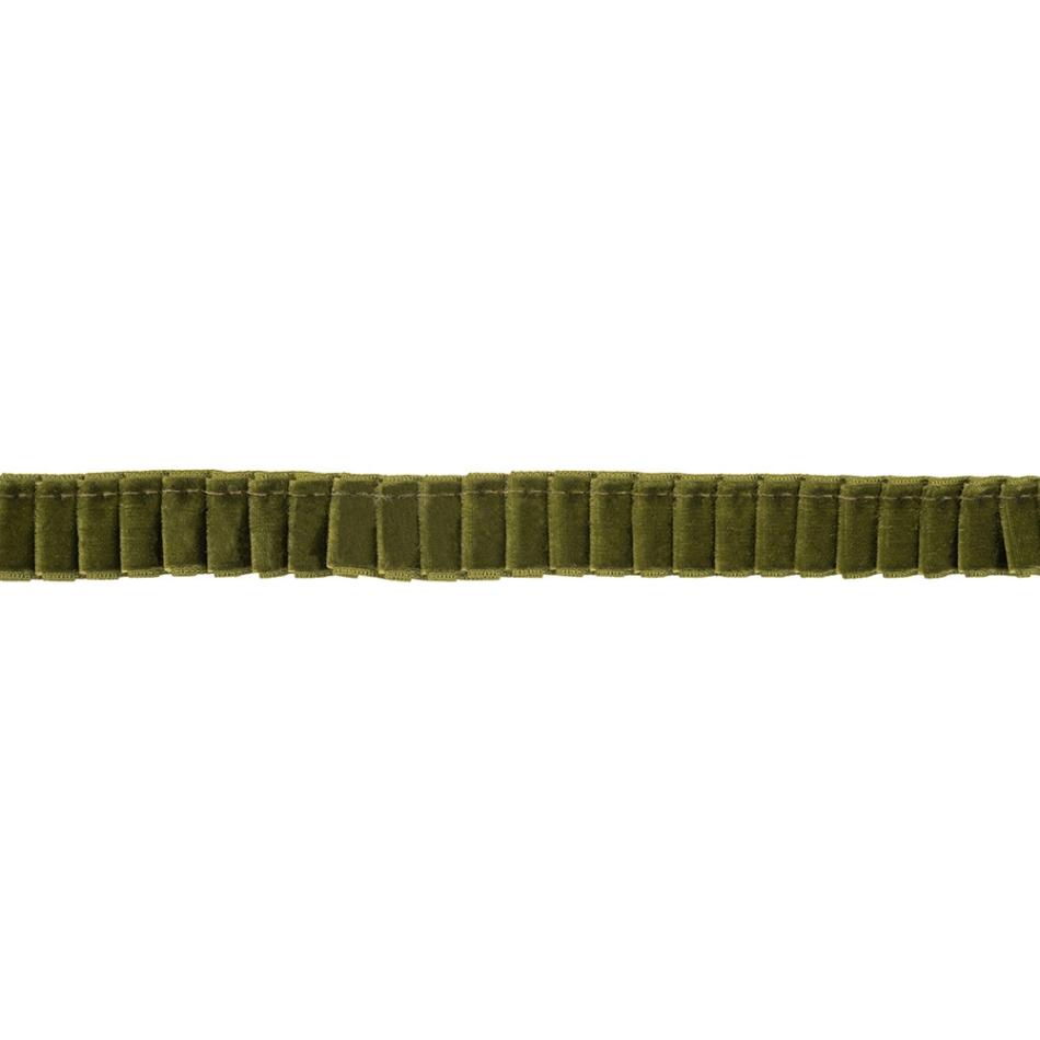 Velvet | Moss Green Pleated Single-Face Velvet Ribbon – 0.625" Pleated & Plisse Pleated & Plisse